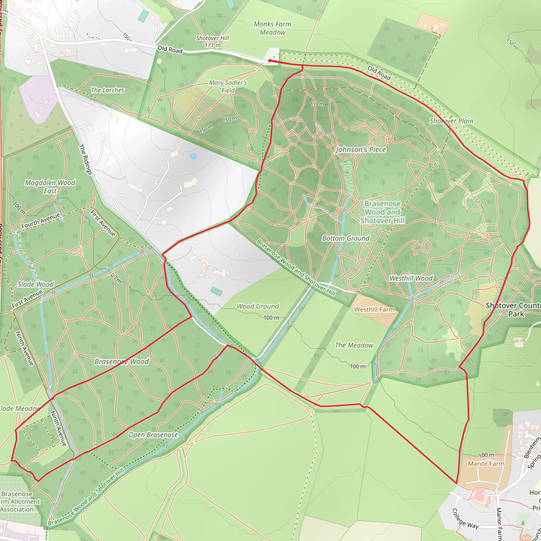 Shotover Country Park mobile static map