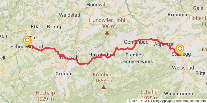 Camino Rankweil-Geneva stage 2 Map