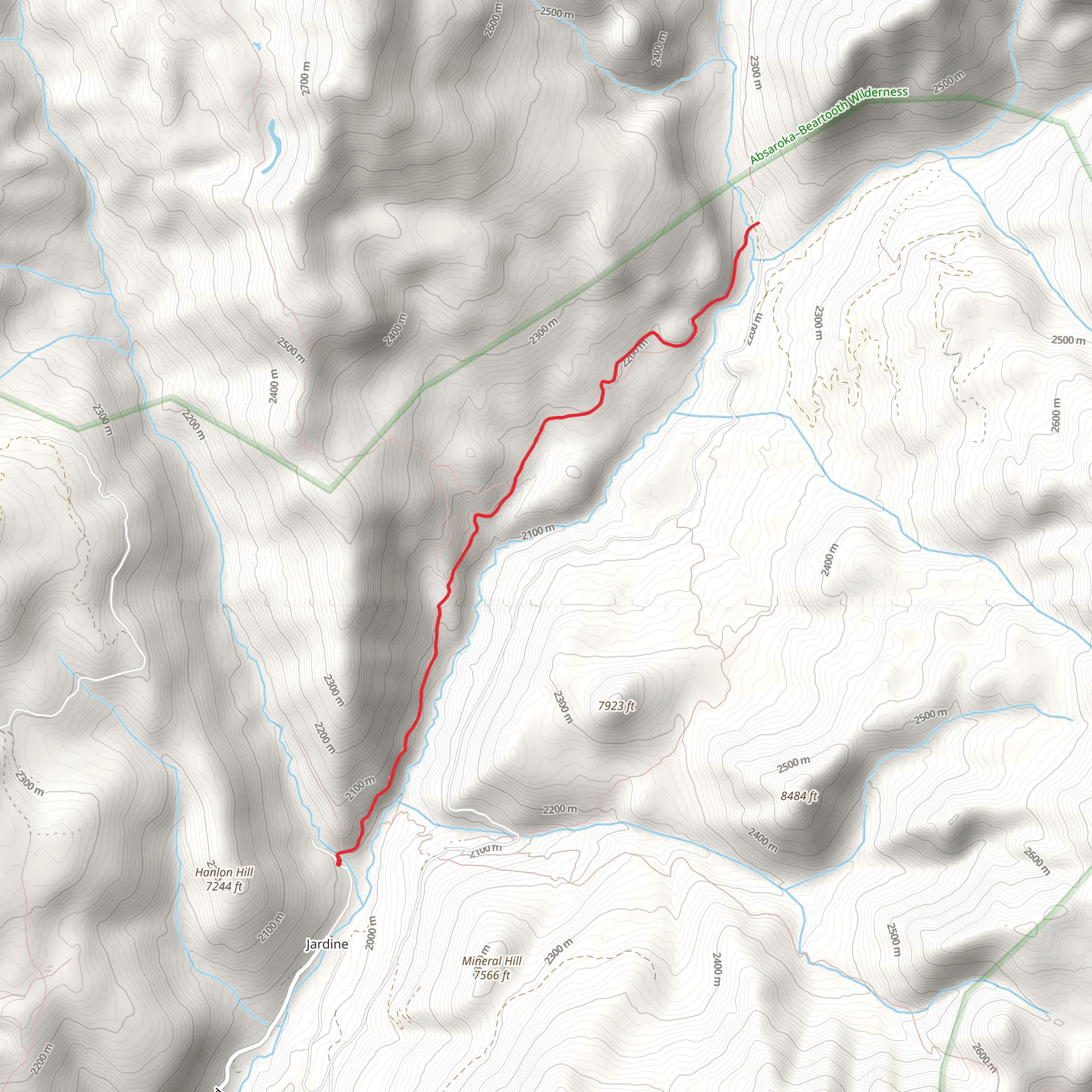Main Bear Creek Trail mobile static map