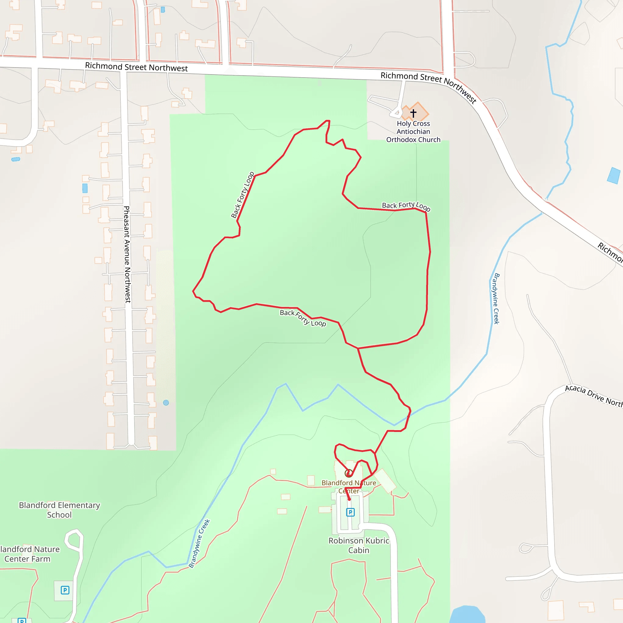 Back Forty Loop mobile static map
