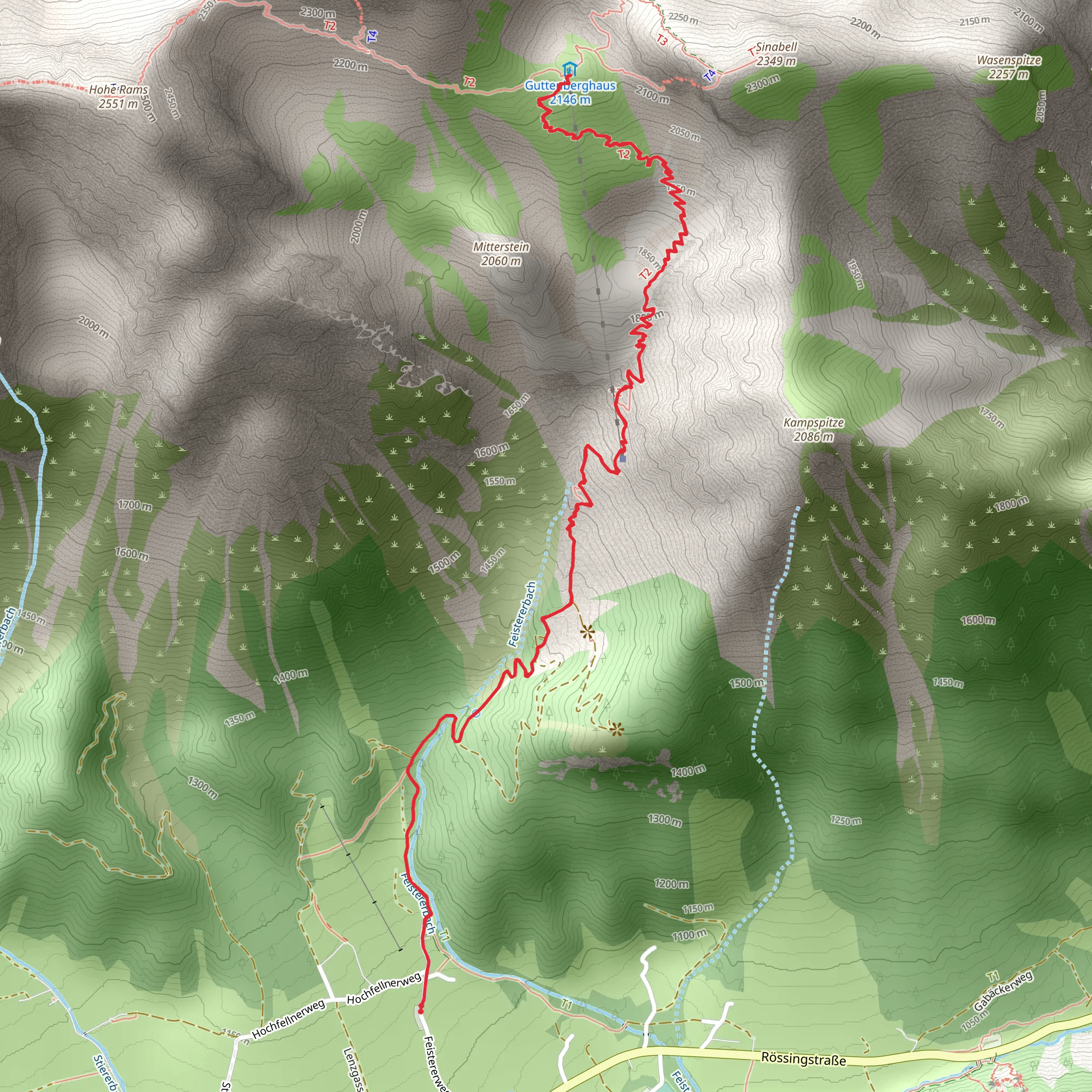 Guttenberghaus Hike mobile static map