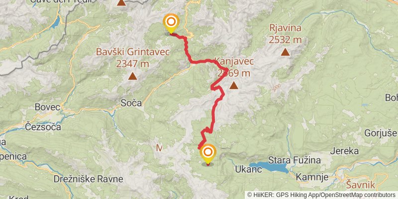 The Slovene Mountain Trail stage 20 Map