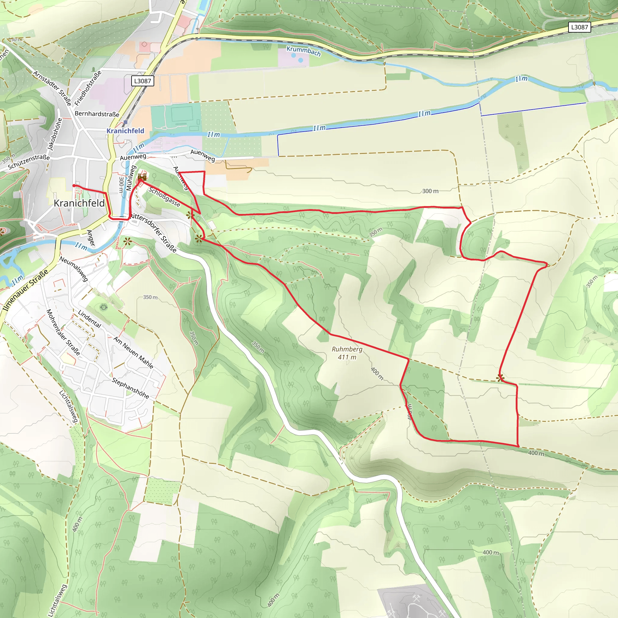 Kranich Rundwanderweg 1 mobile static map