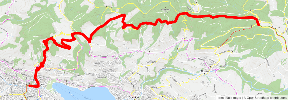 Alpenpanoramaweg Einsiedeln-Unterägeri stage 2 Map