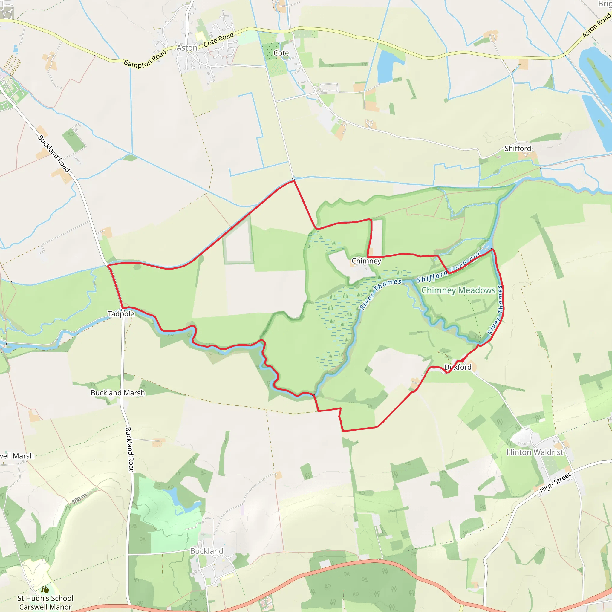 Chimney Meadows and River Thames Loop mobile static map