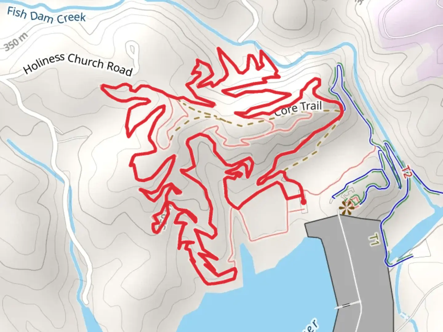 An image depicting the trail Dark Mountain Loop and its surrounding area.