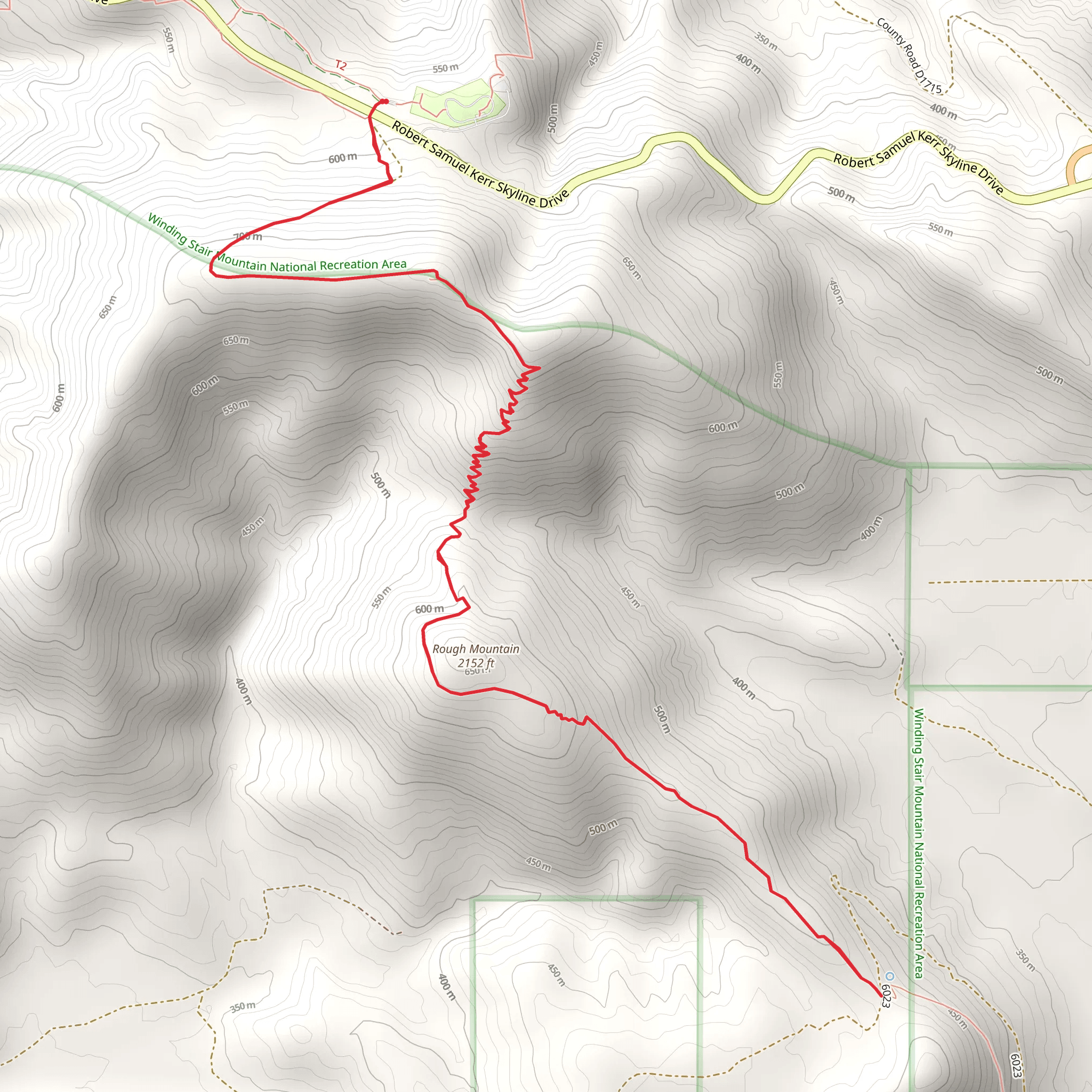 Rough Mountain via Ouachita Trail mobile static map