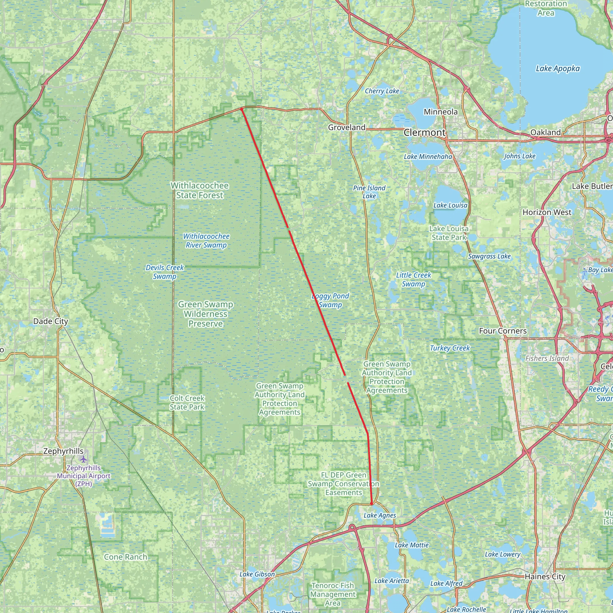 Gen James A Van Fleet State Trail mobile static map