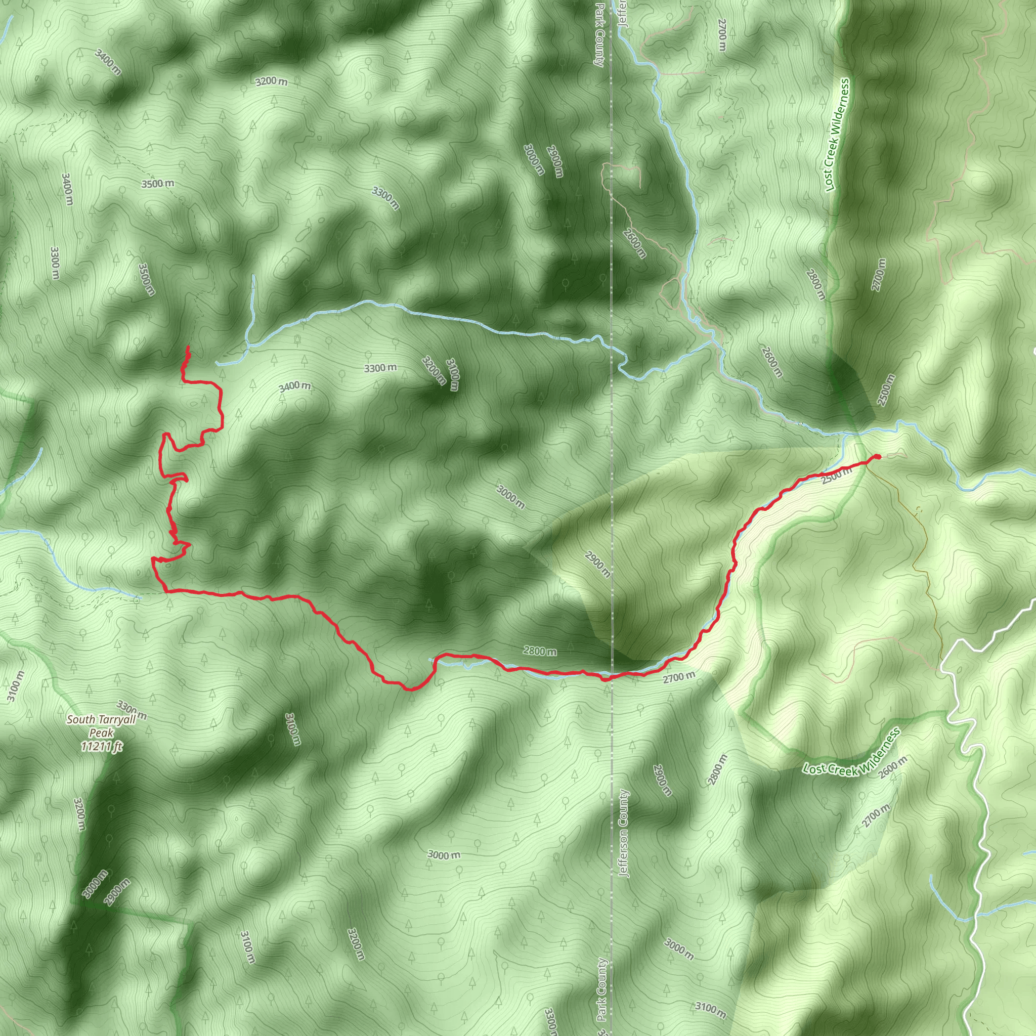 Lake Park via Hankins Pass mobile static map