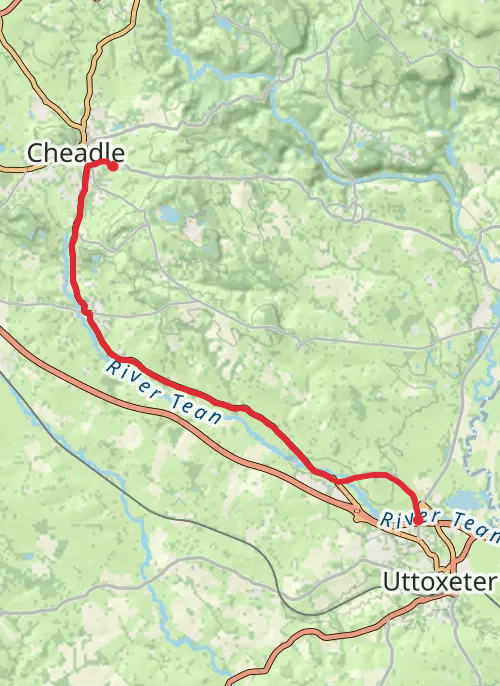 East Staffordshire Cycling mobile static map