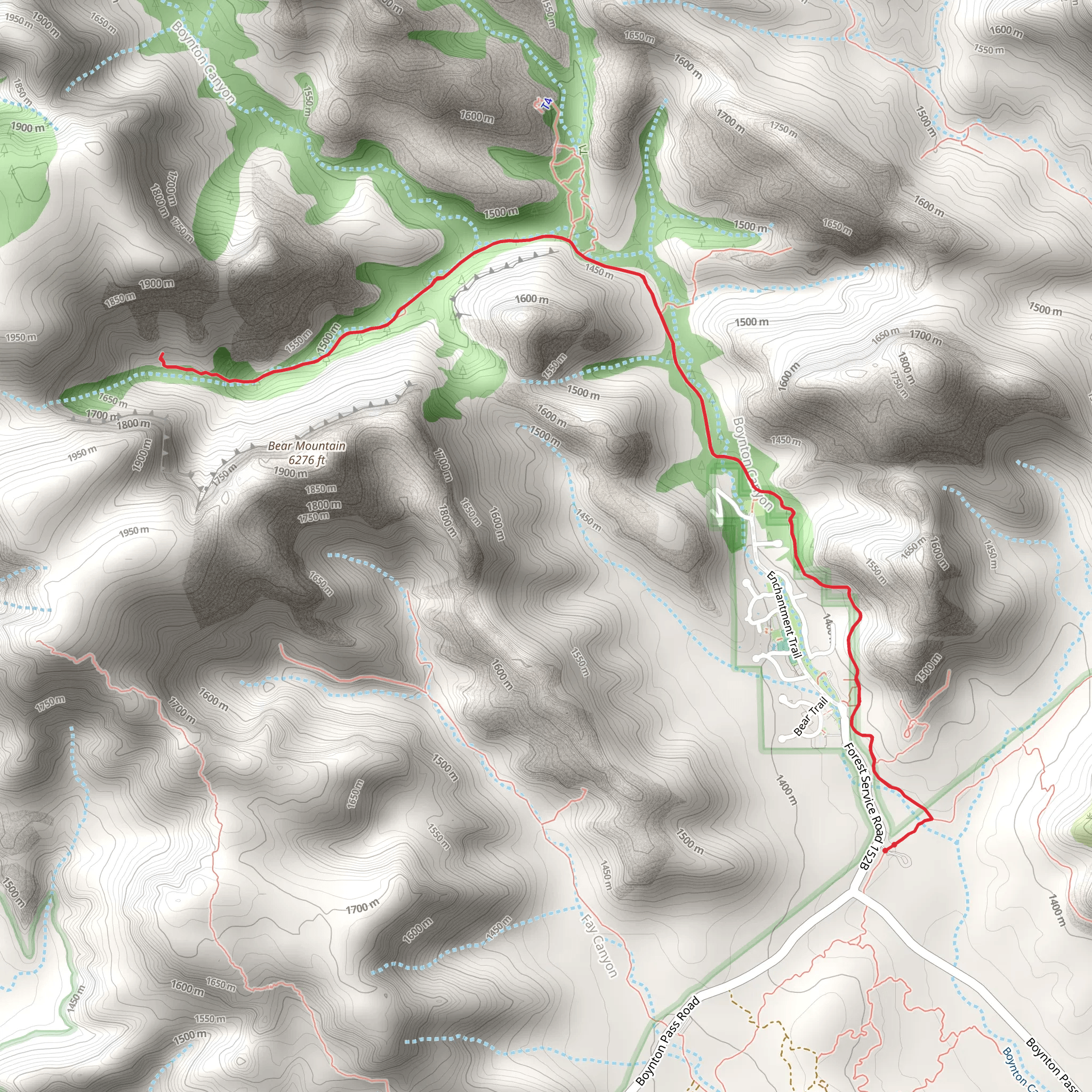 Boynton Canyon Trail mobile static map