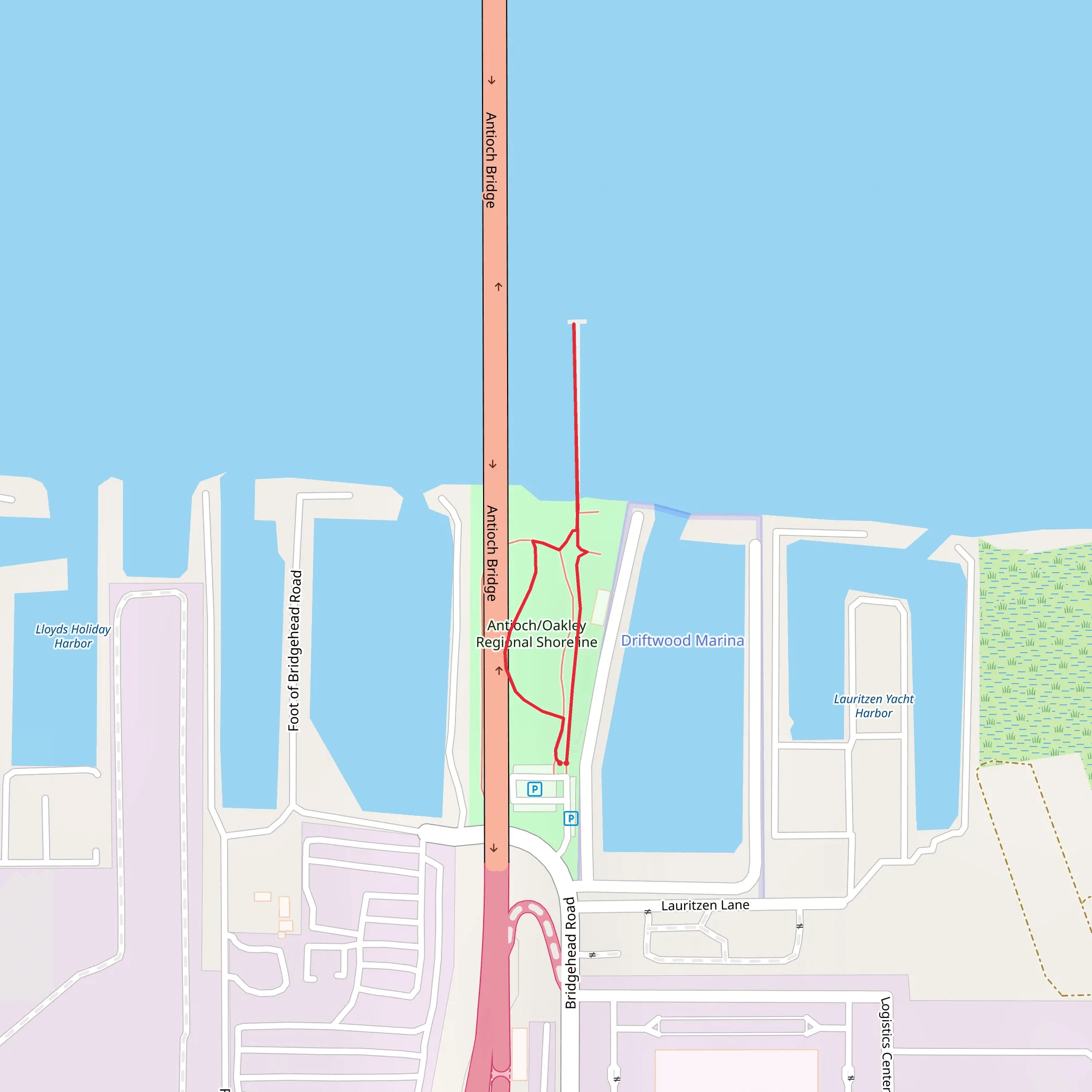 Antioch-Oakley Regional Shoreline Loop mobile static map
