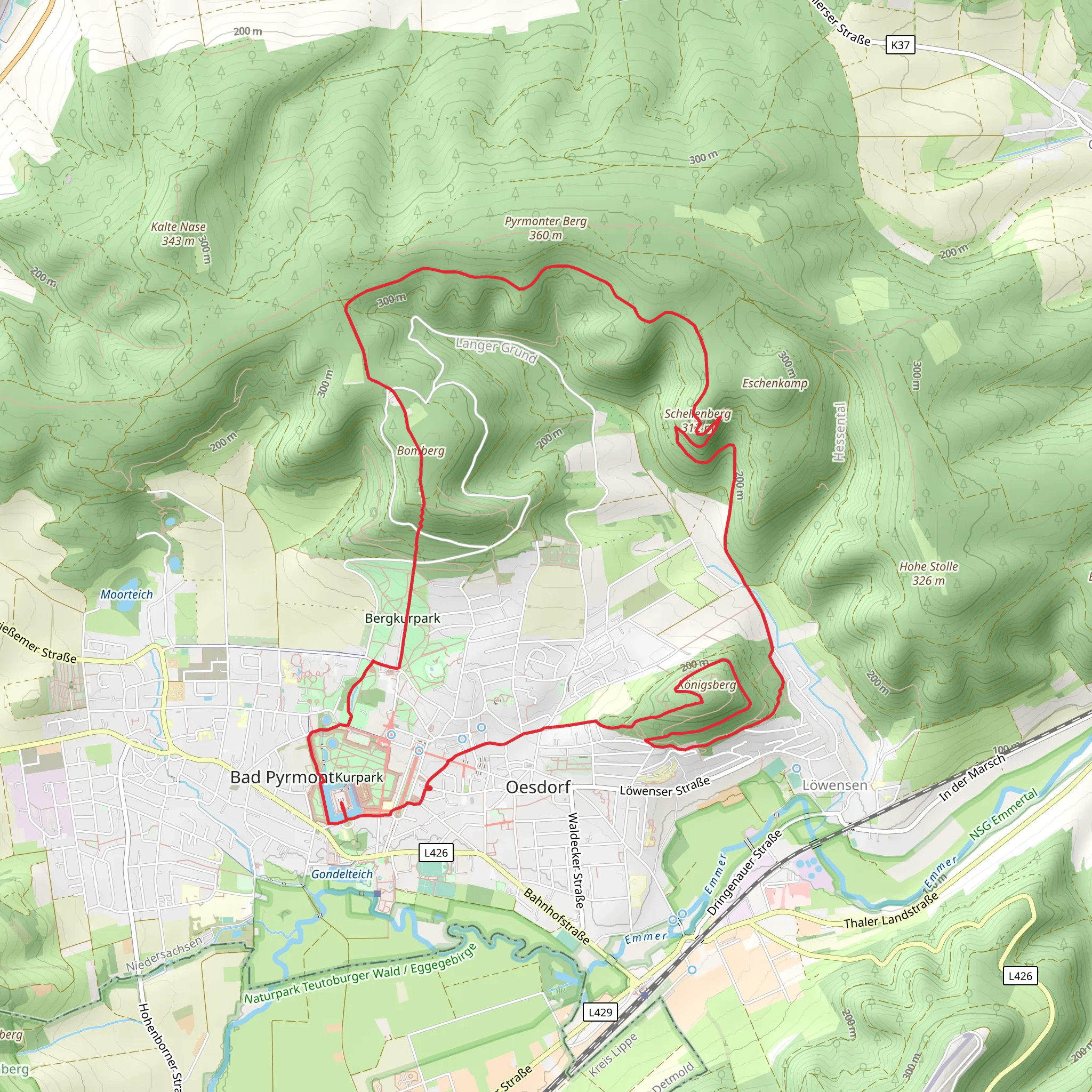 Bismarckturm, Schellenberg and Bomberg Loop mobile static map