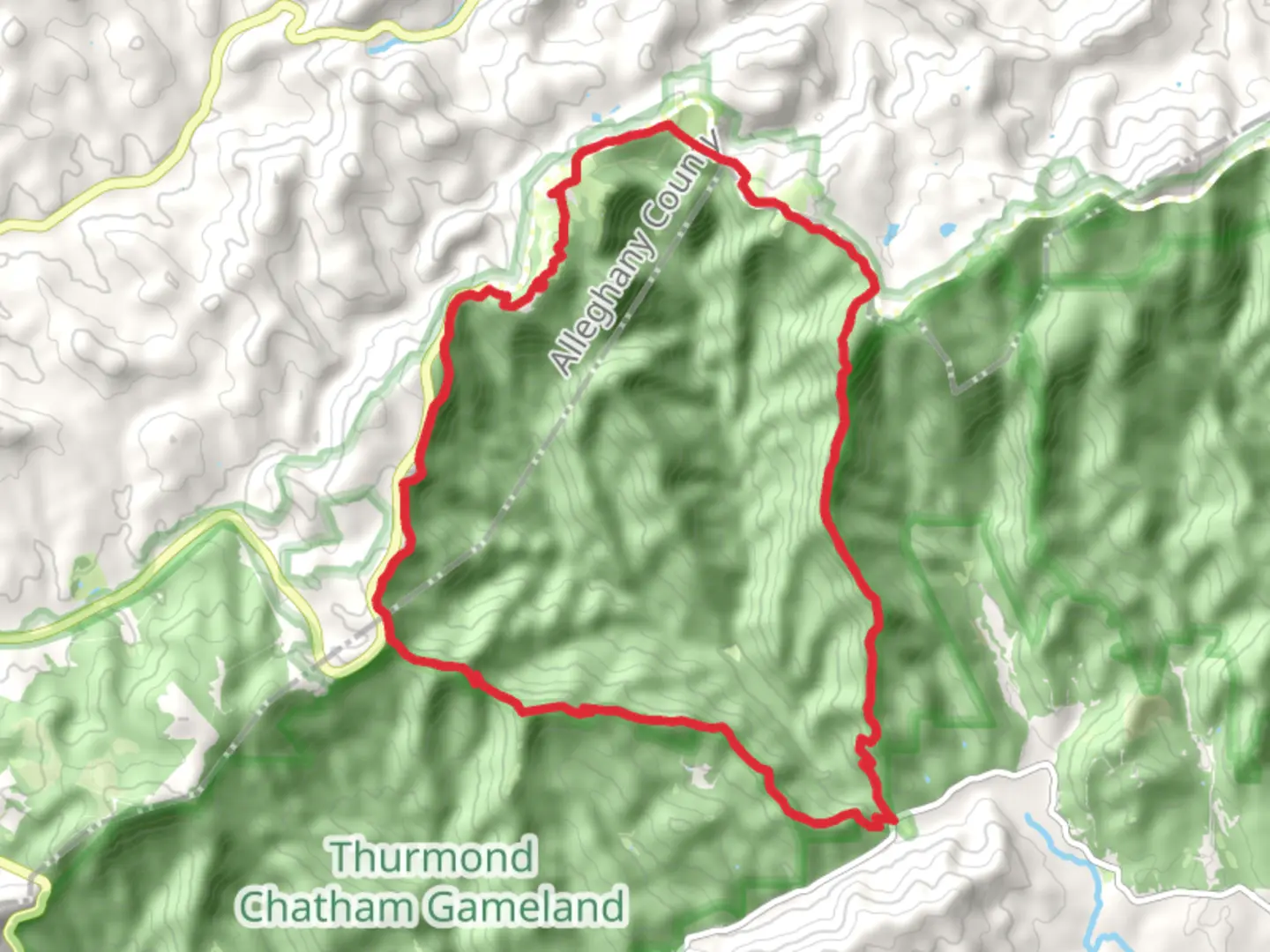 An image depicting the trail Bluff Mountain and Cedar Ridge Loop Trail and its surrounding area.