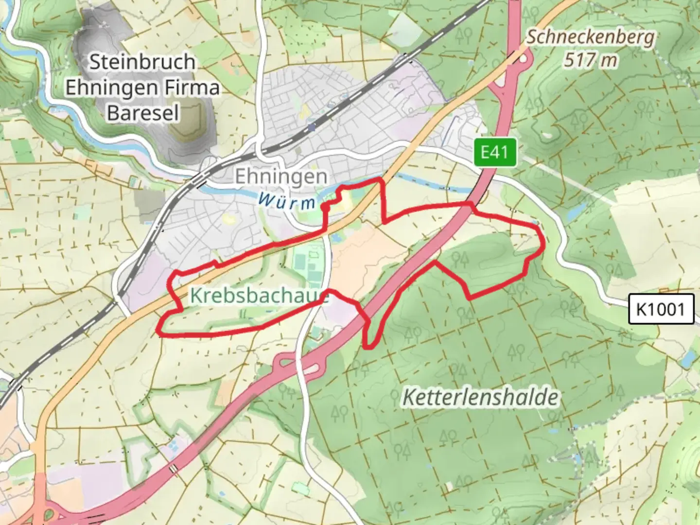 An image depicting the trail Maurener Tal Loop and its surrounding area.