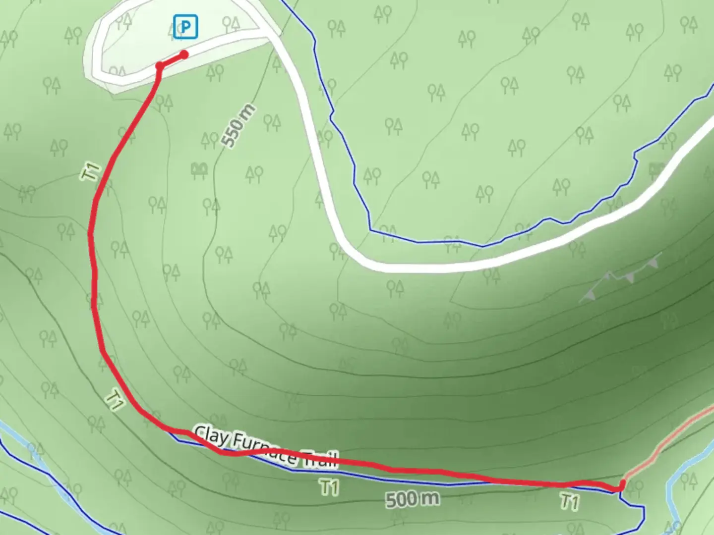 An image depicting the trail Clay Furnace Trail and its surrounding area.