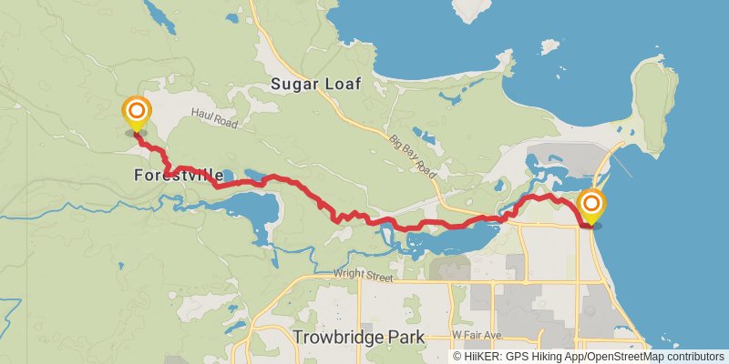 North Country Trail - Michigan Northwest stage 20 Map