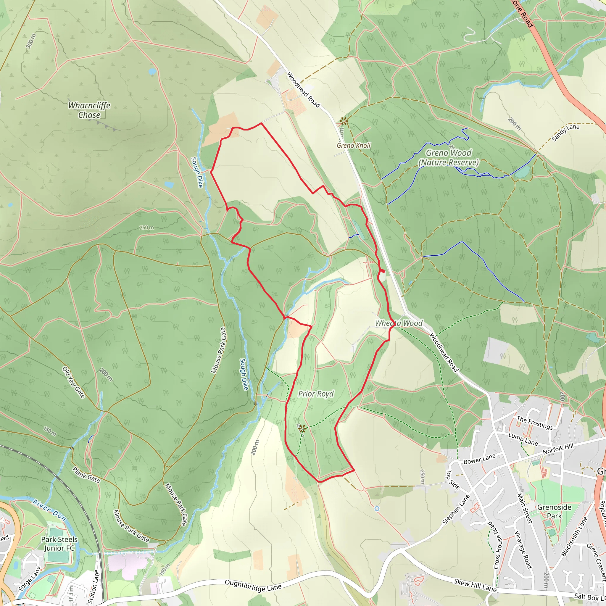 Stead Spring and Prior Royd Loop mobile static map