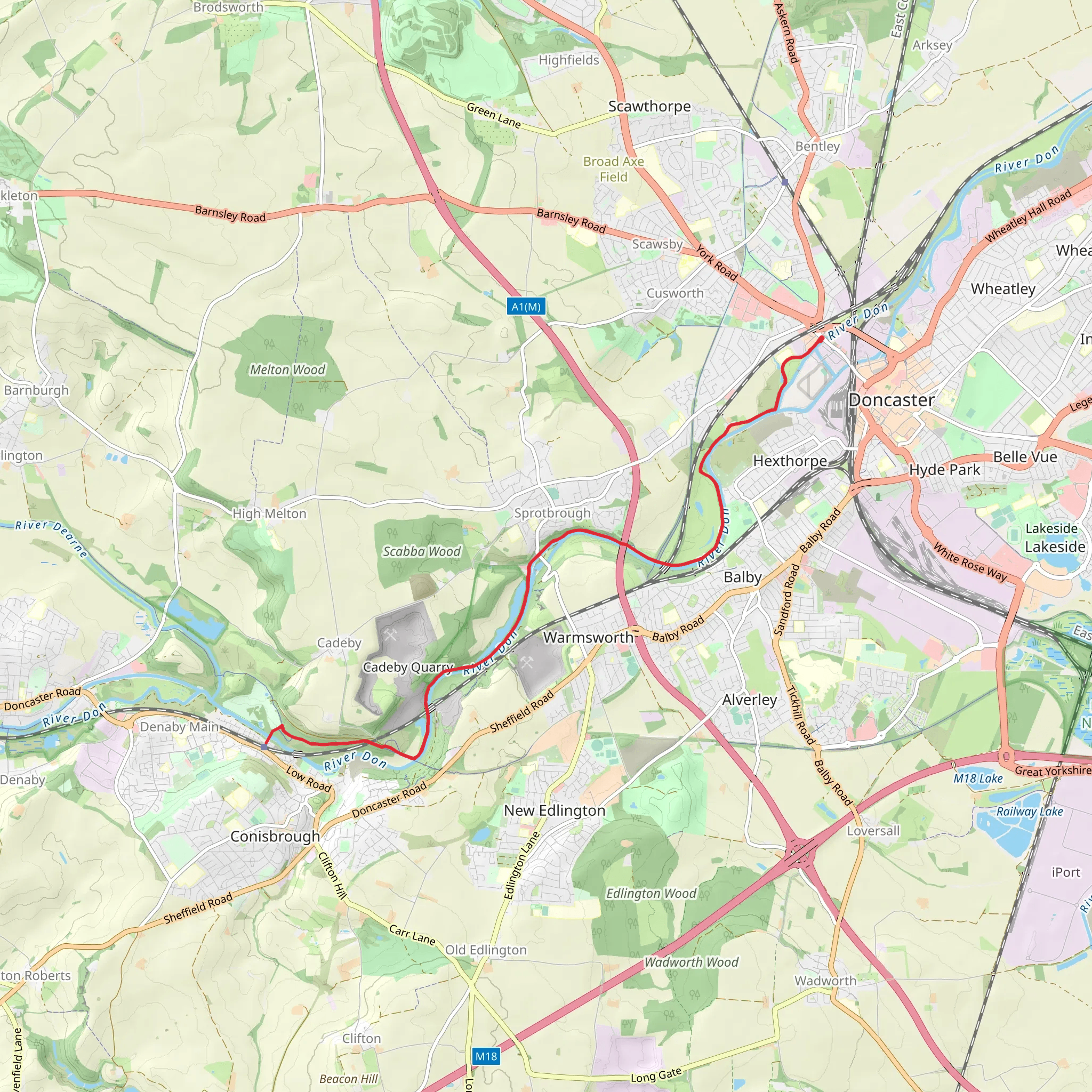 Doncaster River Walk mobile static map