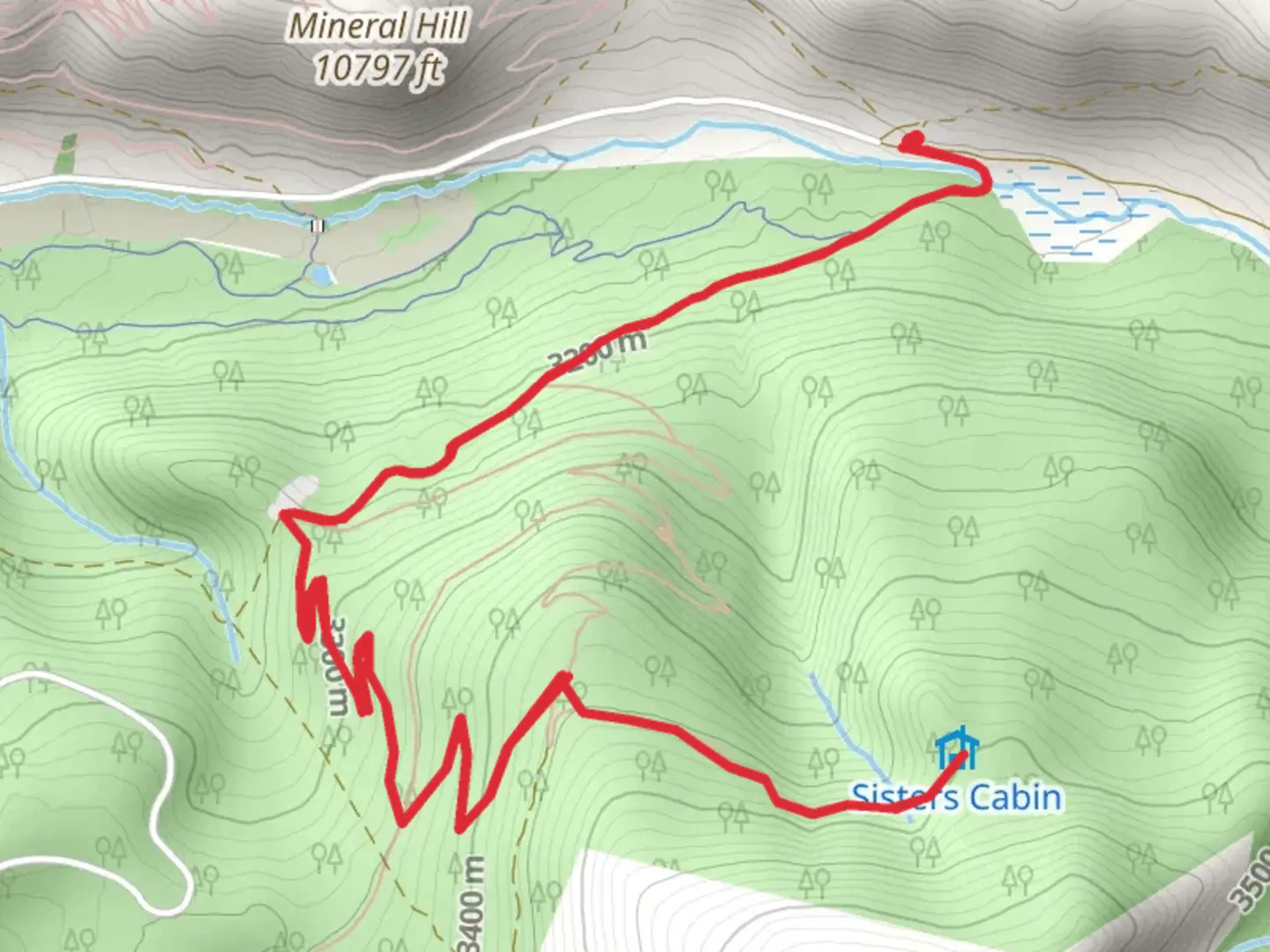 An image depicting the trail Nightmare on Baldy and its surrounding area.