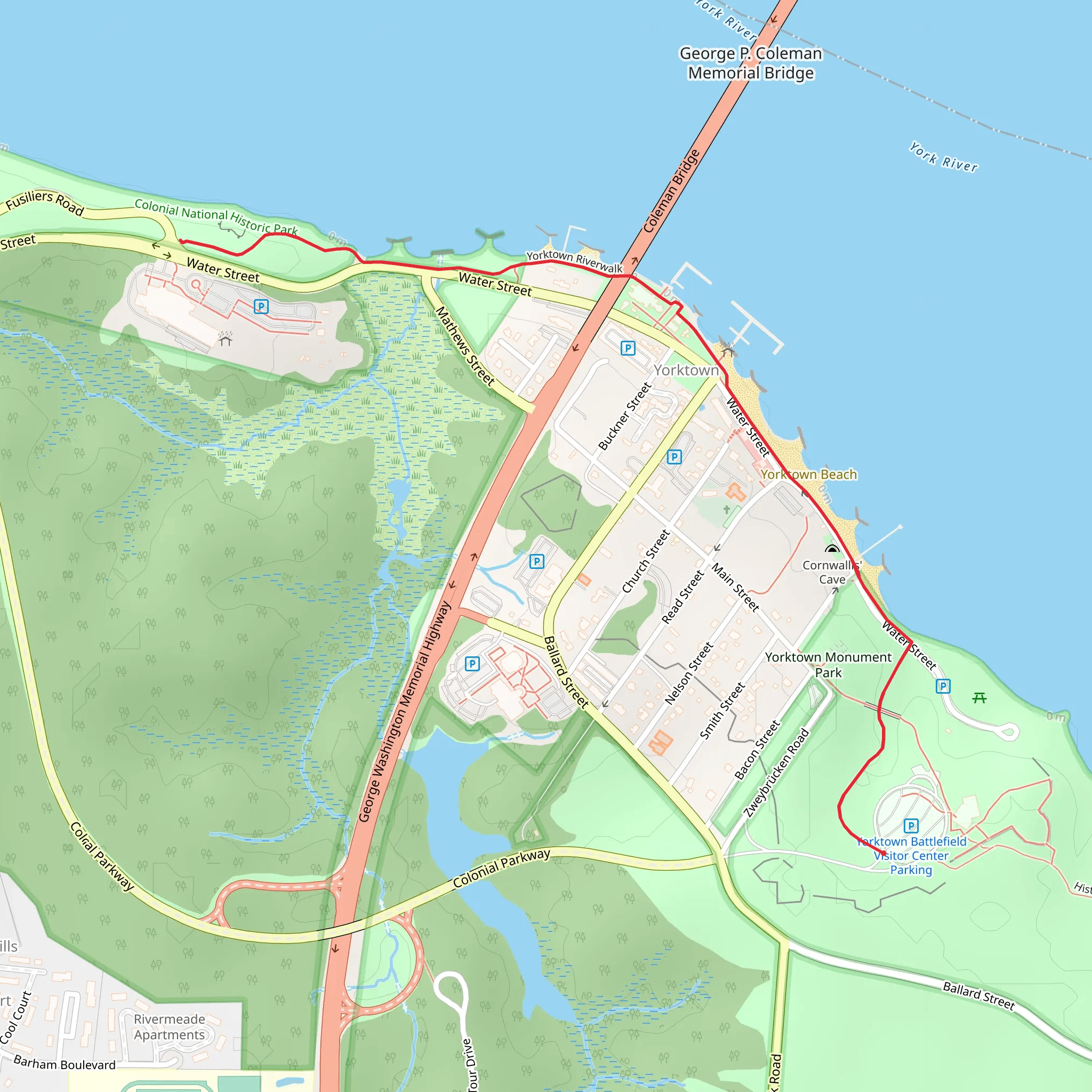 Yorktown Riverwalk mobile static map