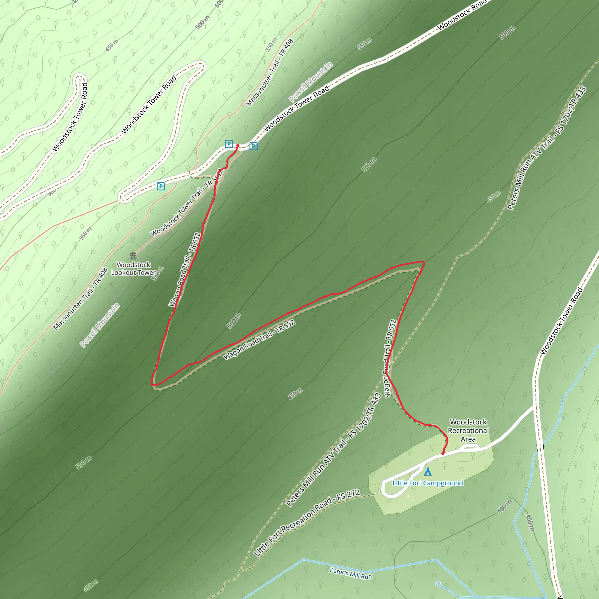 Wagon Road Trail mobile static map
