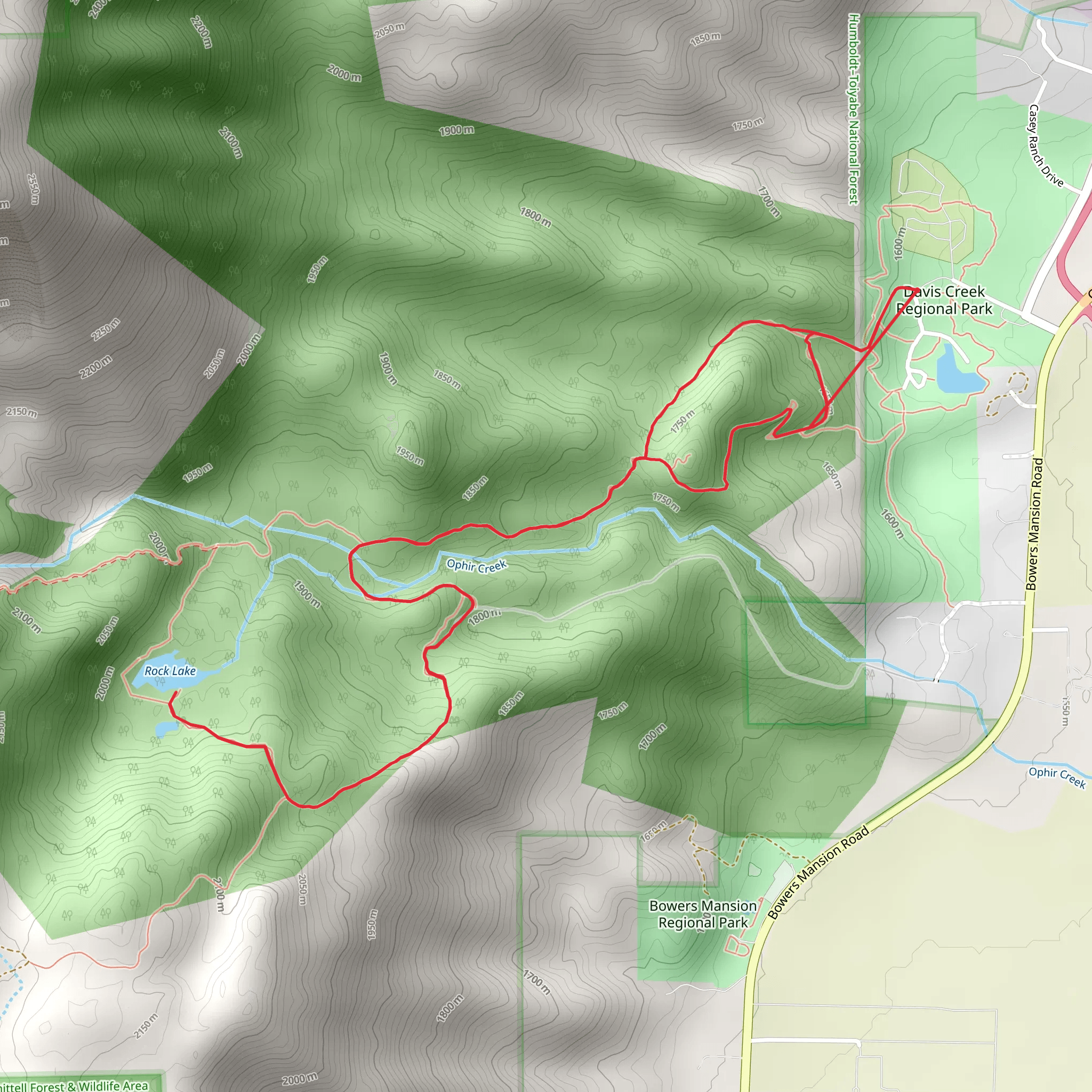 Ophir Creek mobile static map