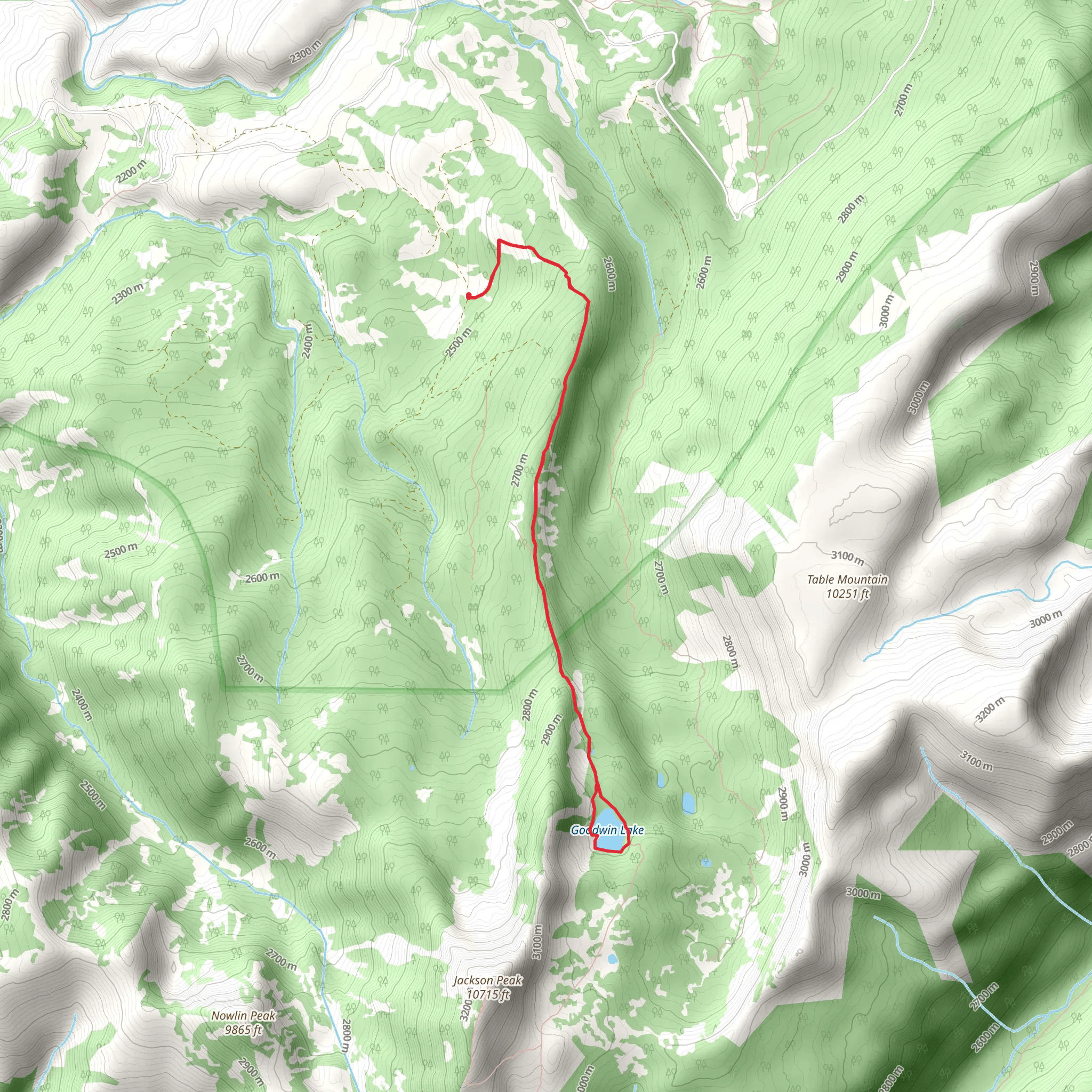 Goodwin Lake Trail mobile static map