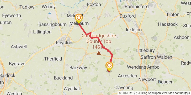 Harcamlow Way stage 8 Map