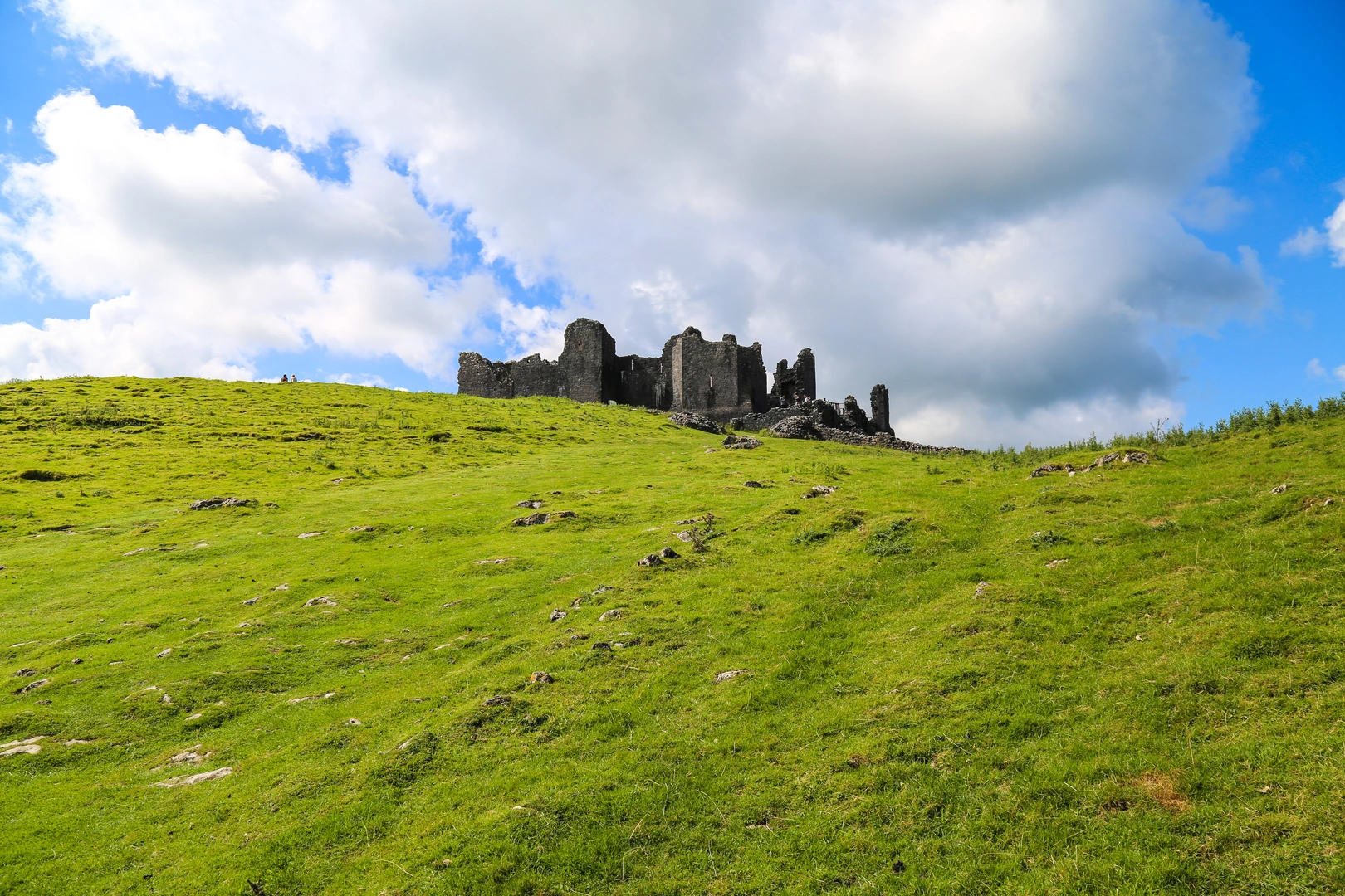 An image depicting the trail Carreg Cennen Woods and its surrounding area.