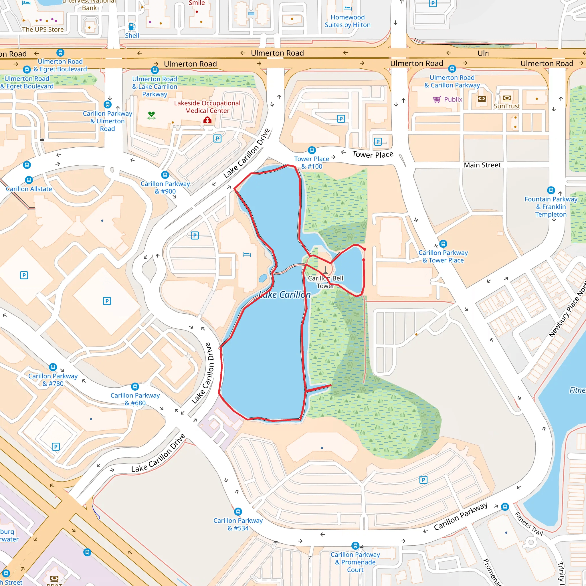 Lake Carillon Loop mobile static map