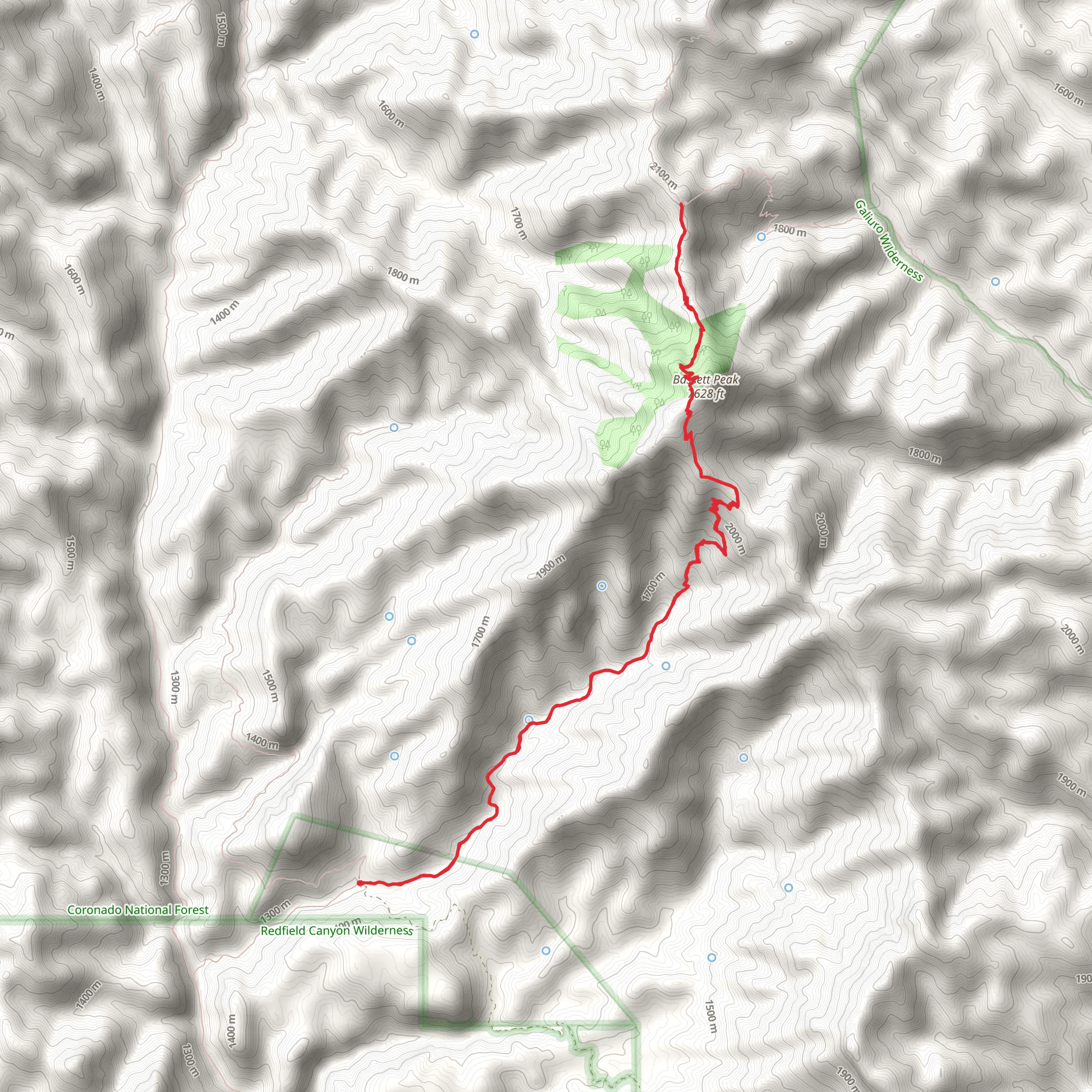 Bassett Peak Trail mobile static map