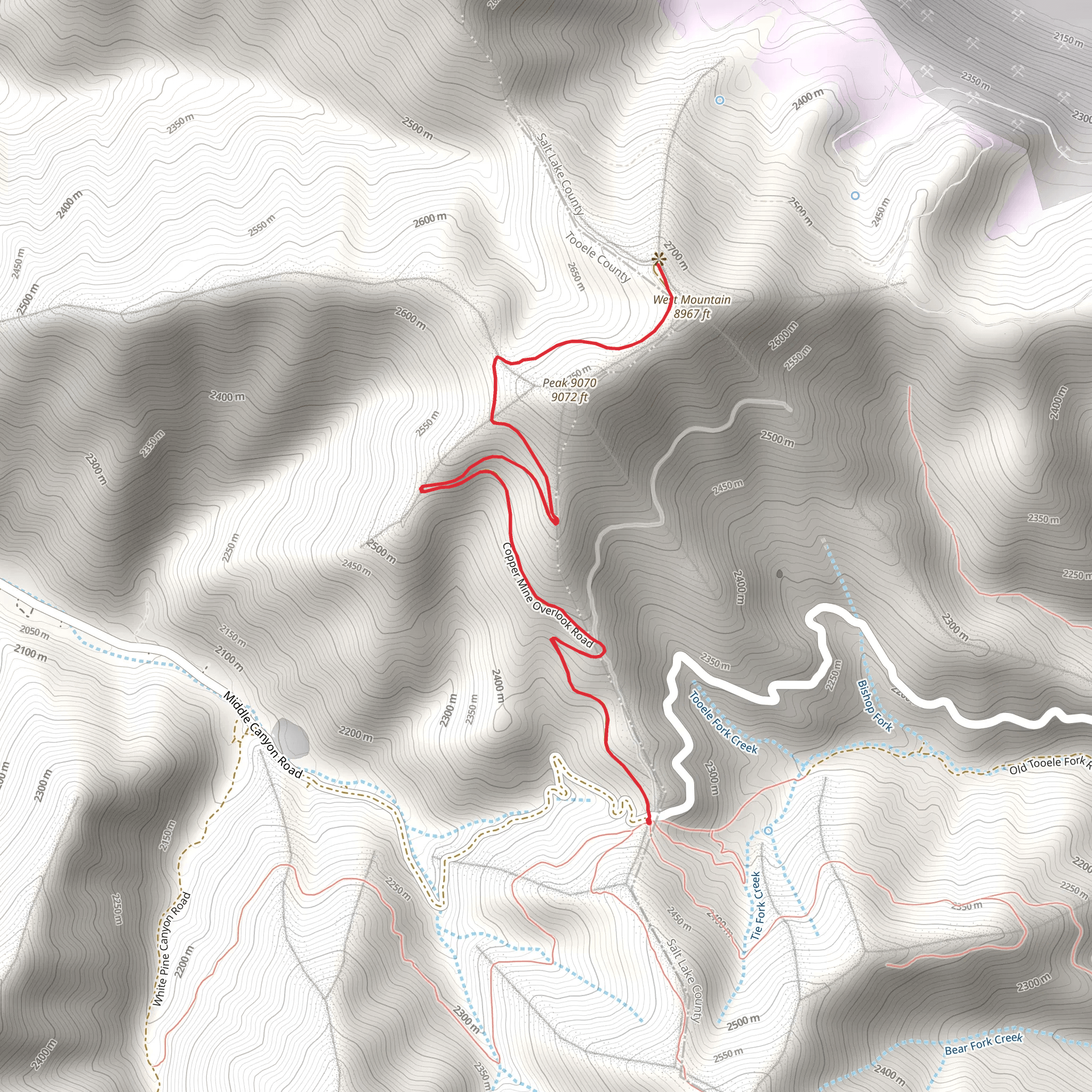 West Mountain voa Copper Pit Overlook Road mobile static map