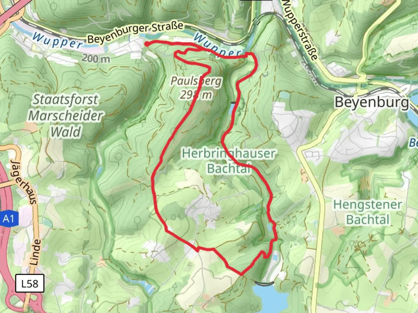 An image depicting the trail Rundweg A4 Herbringhausen and its surrounding area.