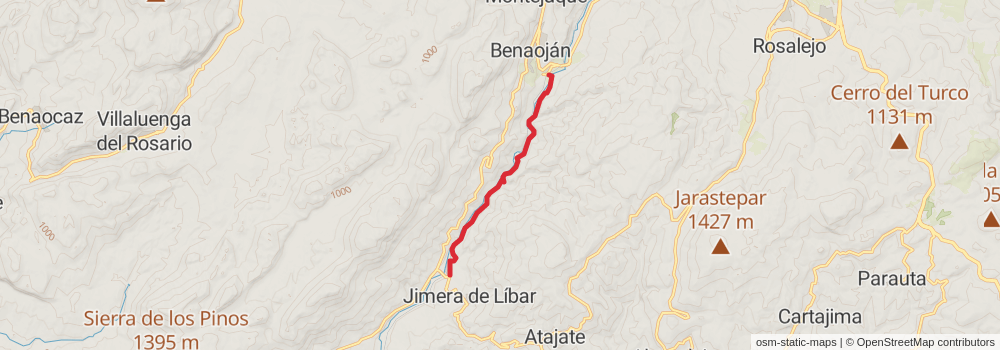 GR 249 Gran Senda de Málaga stage 27 Map