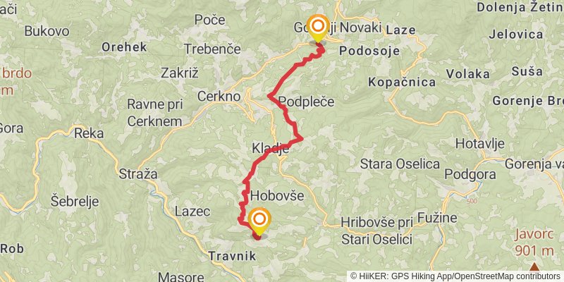 The Slovene Mountain Trail stage 25 Map