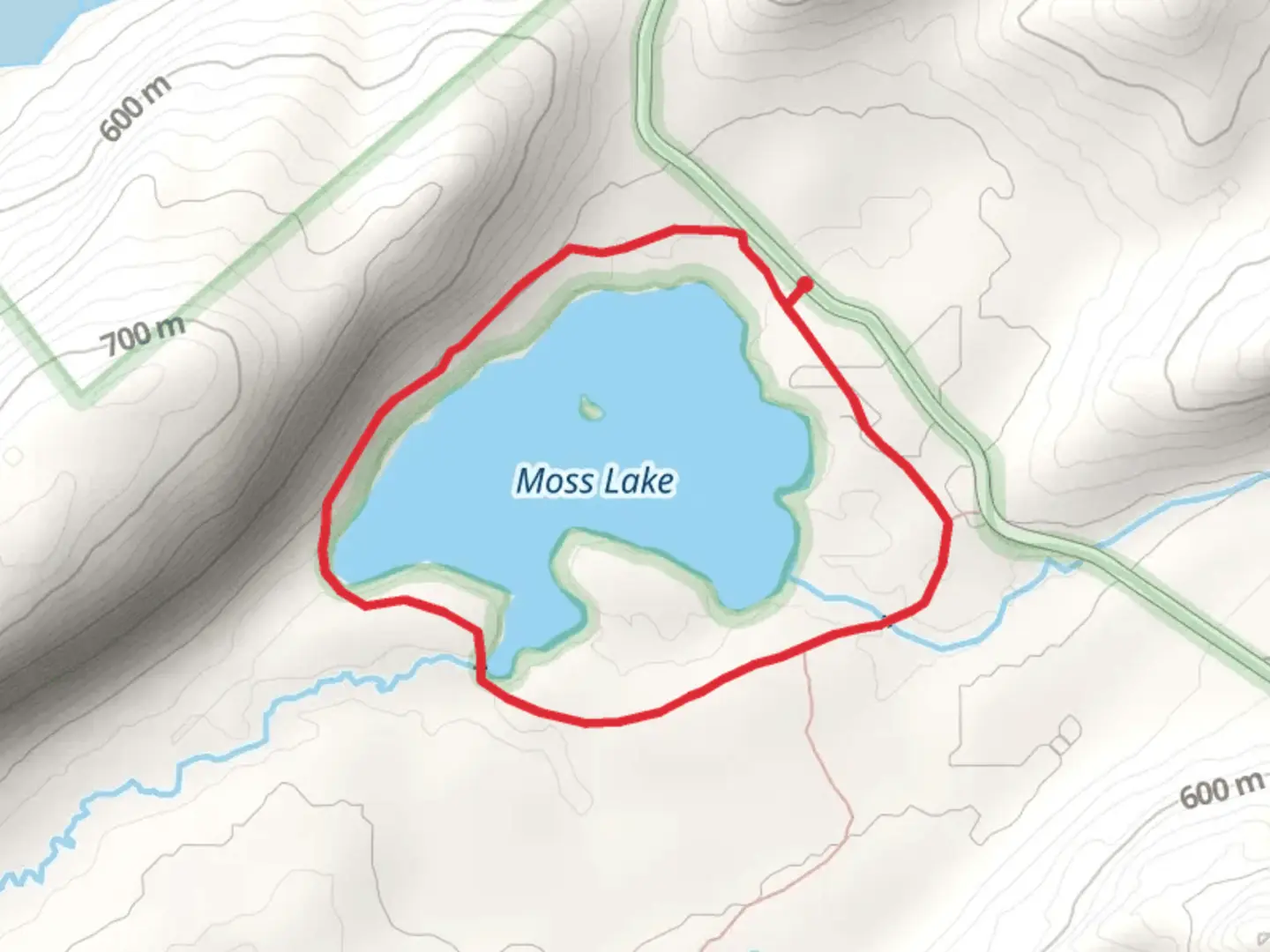 An image depicting the trail Moss Lake Loop Trail and its surrounding area.