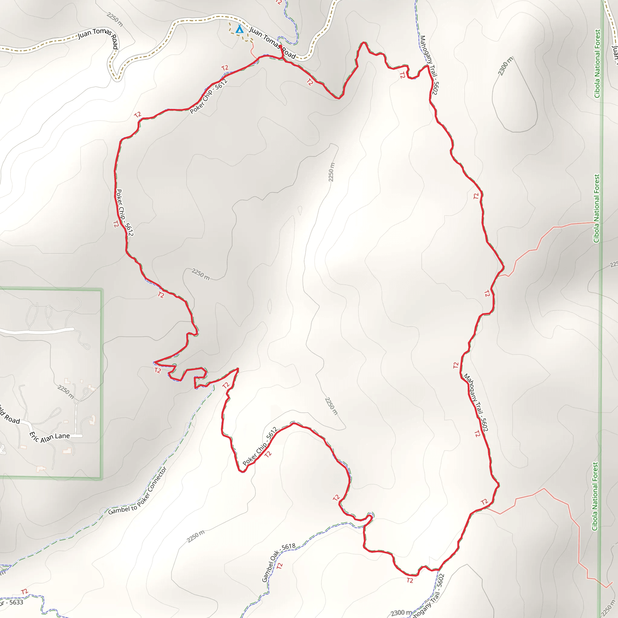 Mahogany and Poker Chip Loop mobile static map