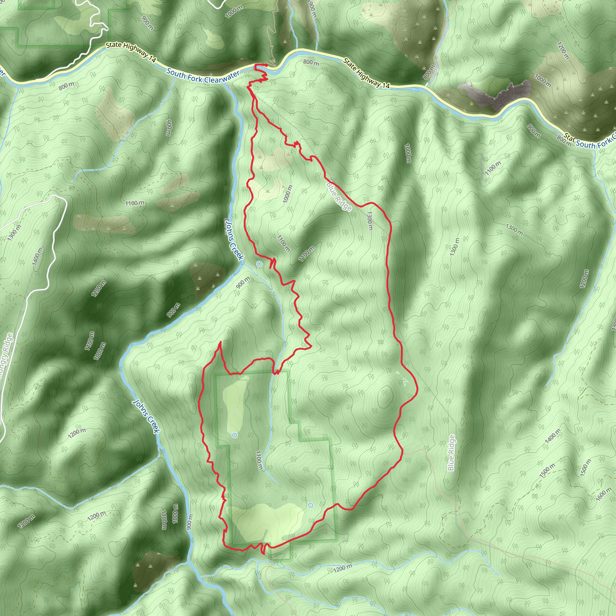 Snoose Creek and Frank Brown Loop Trail mobile static map