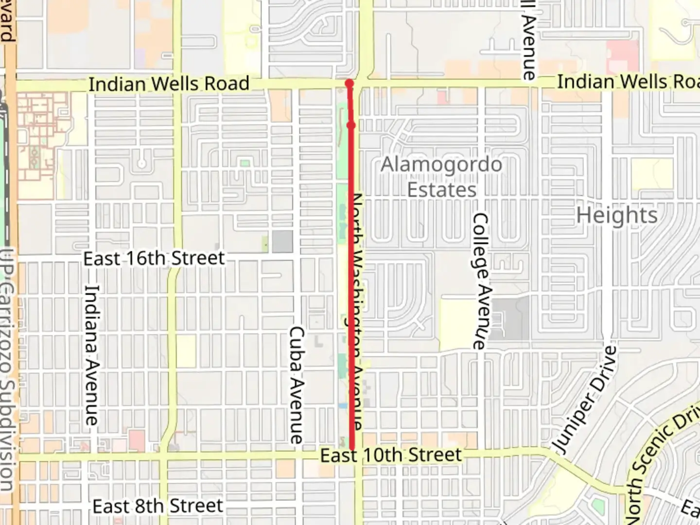 An image depicting the trail Kid's Zone to Garden Center Park and its surrounding area.