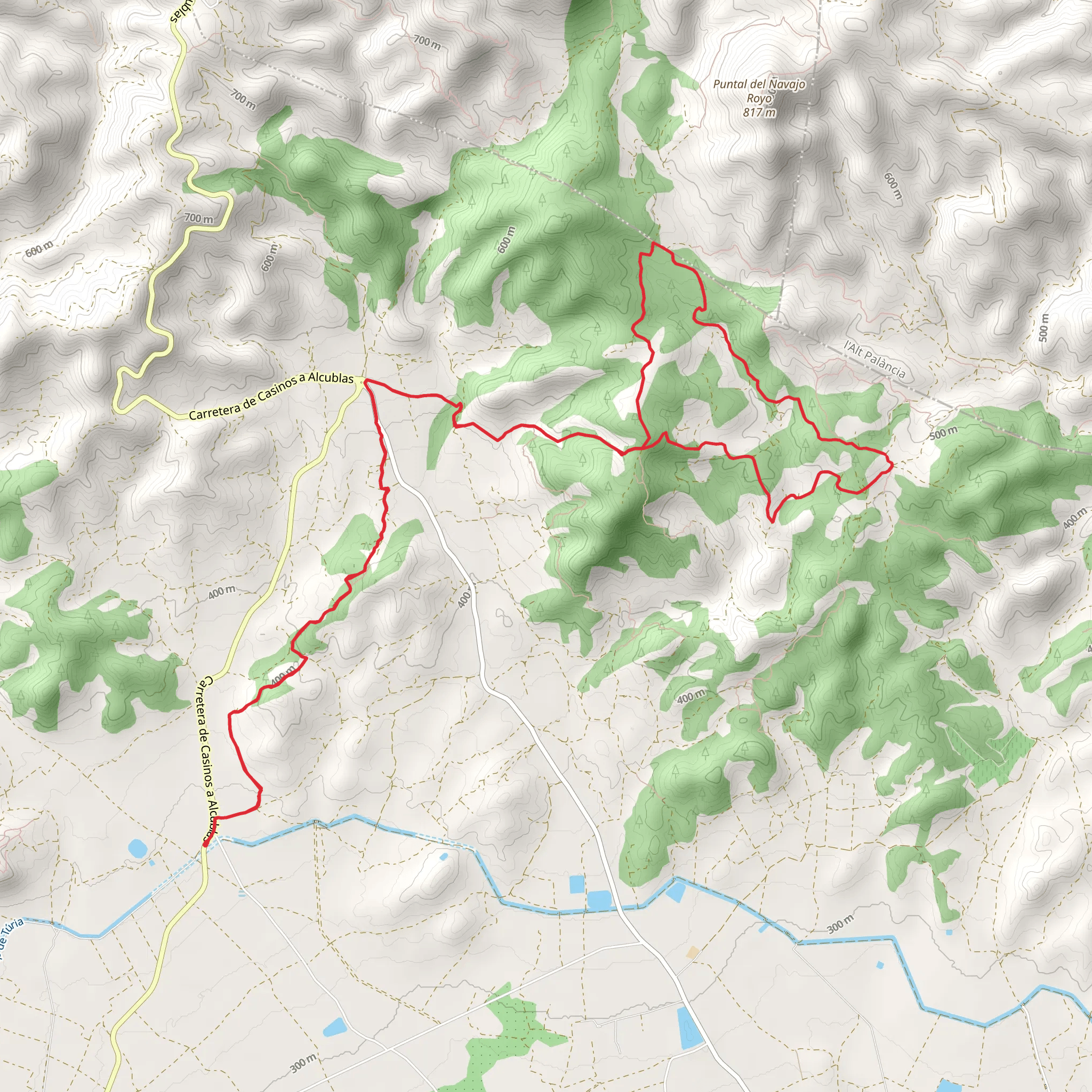 Cavall de l'Olivera route PR CV 258 mobile static map