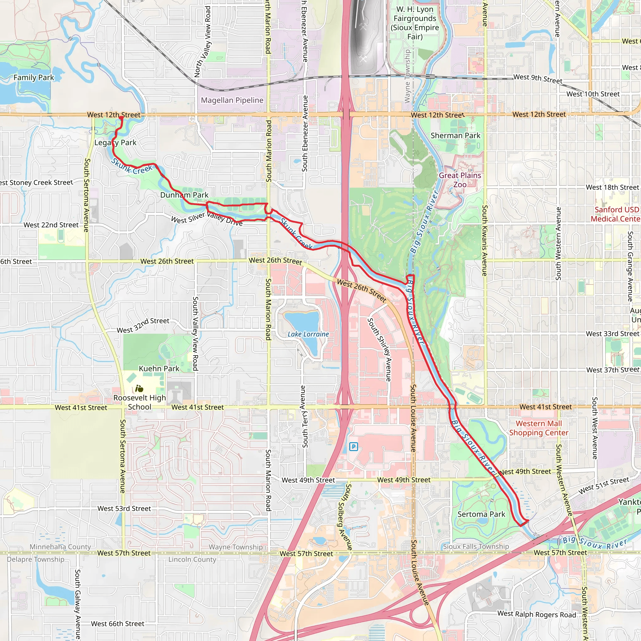 Skunk Creek Spur Loop mobile static map