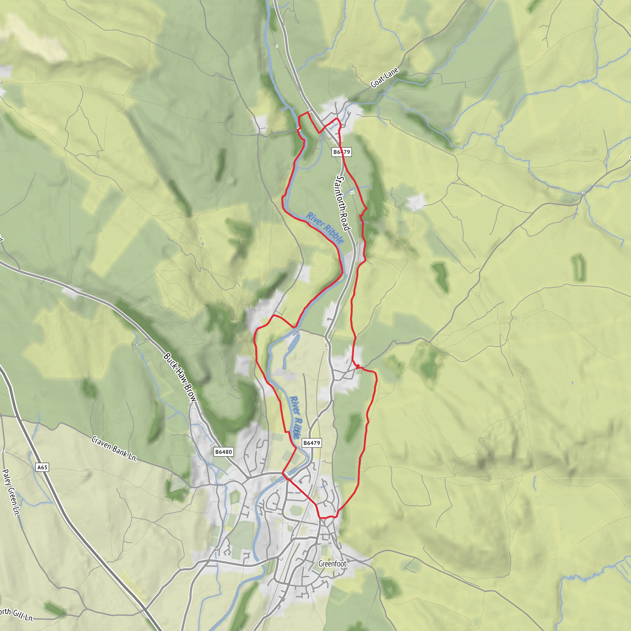 Settle loop from Langcliffe mobile static map