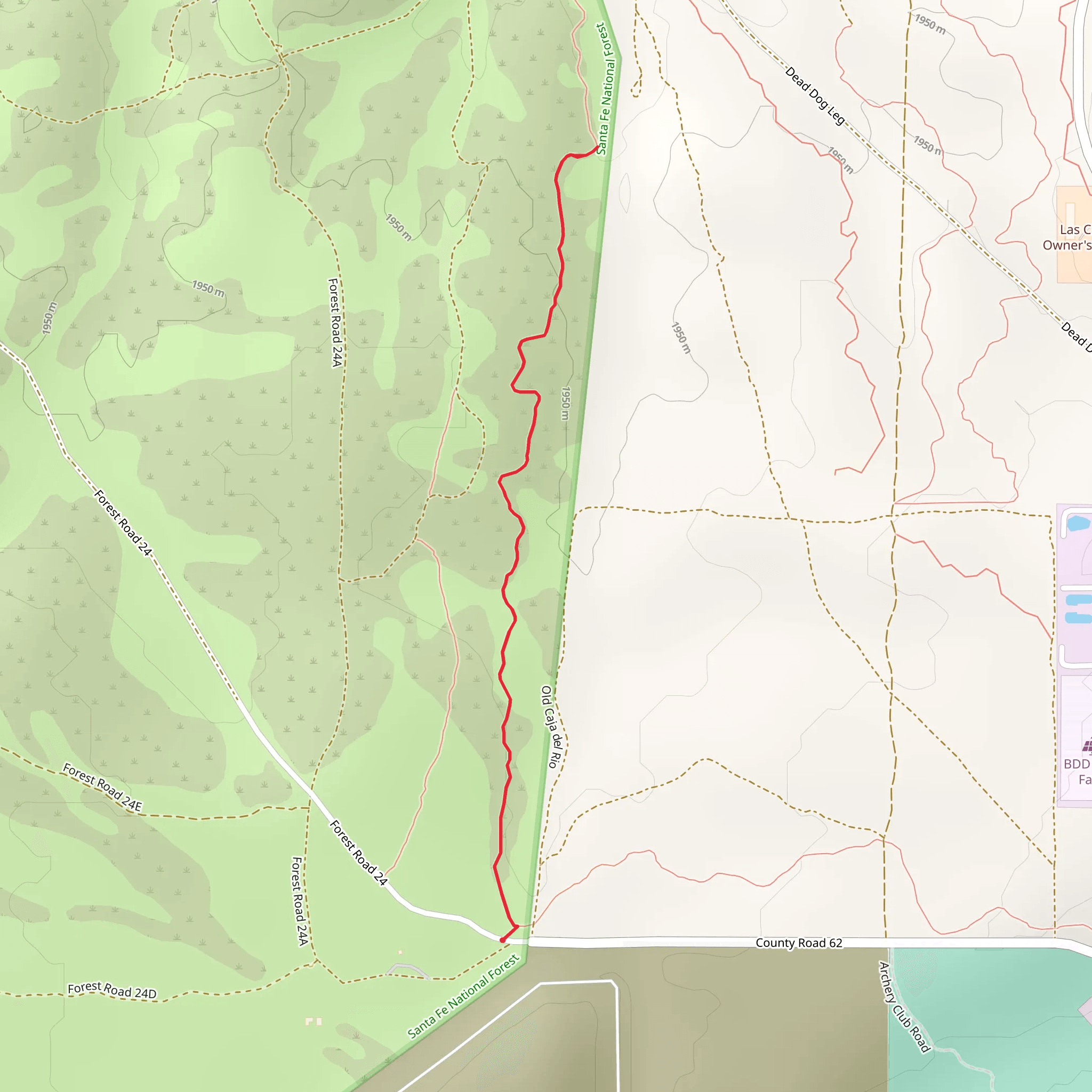 El Camino Real Historic Route Trail - Short mobile static map