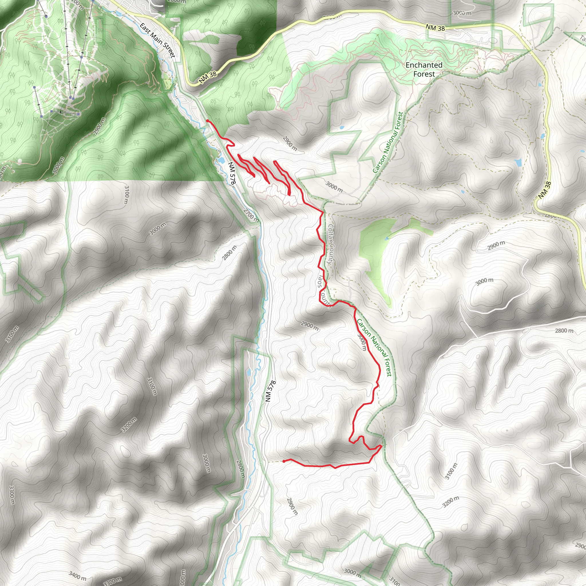 Red River Pass and Fourth of July Canyon mobile static map