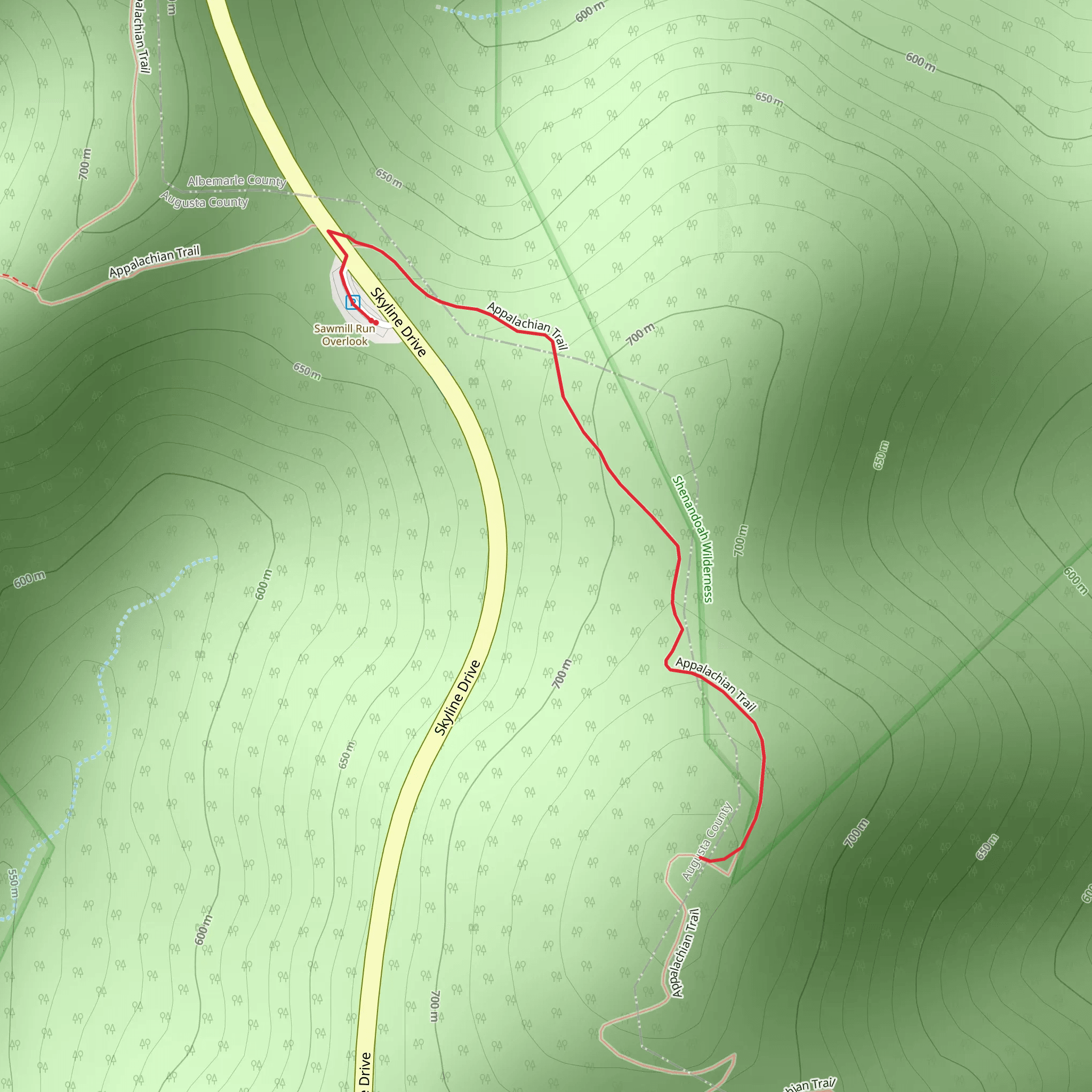 Skyline Drive mobile static map