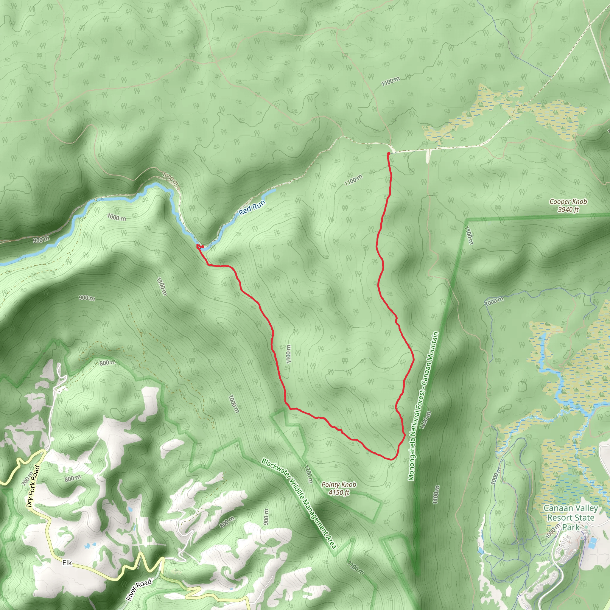 Pointy Knob Trail mobile static map