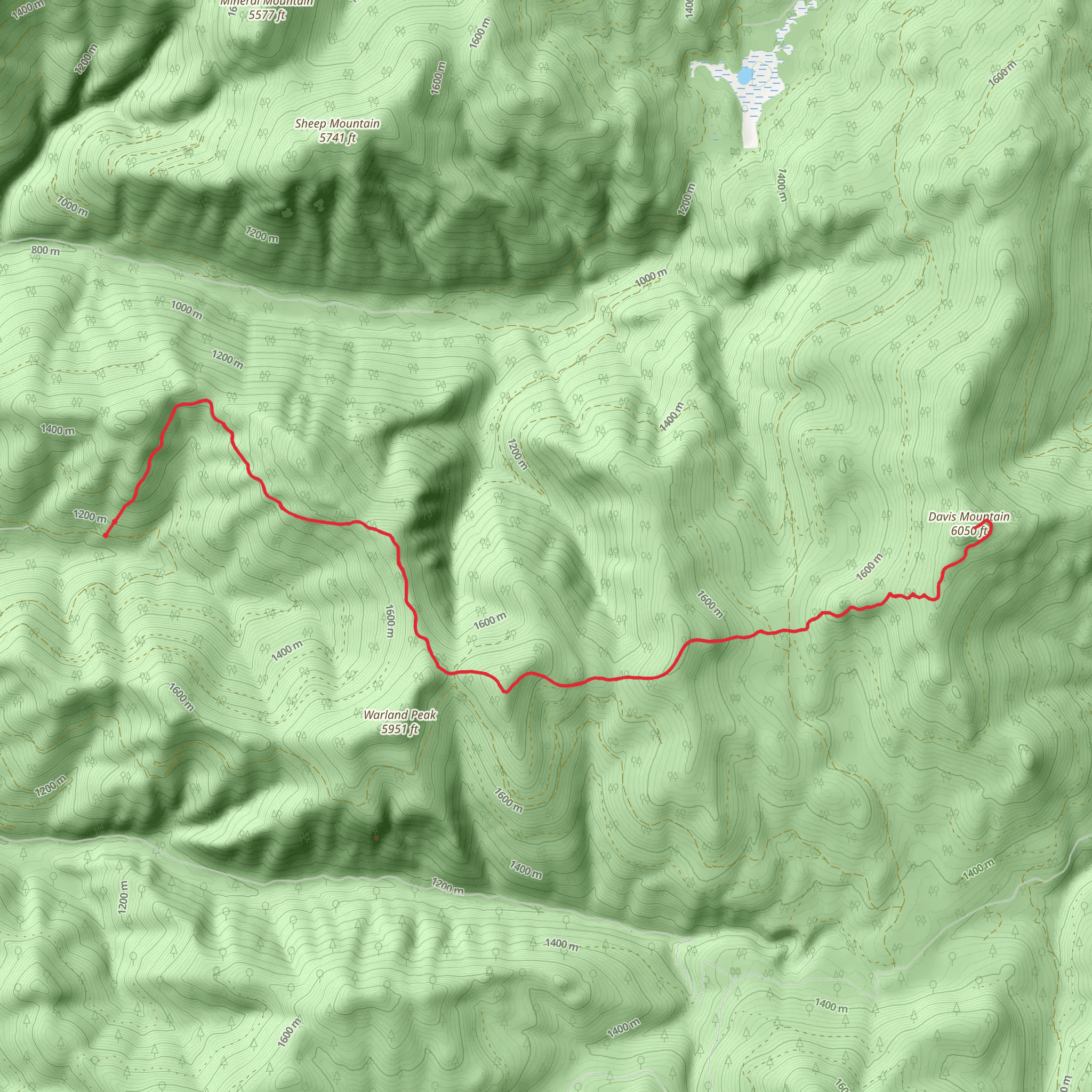 Warland Ridge Trail mobile static map