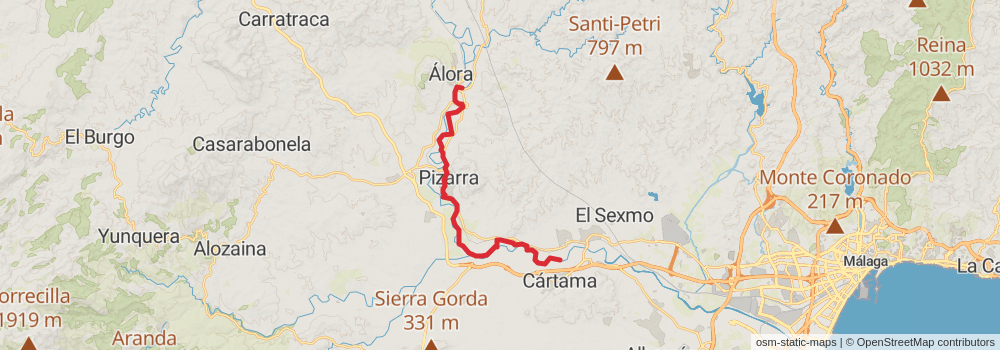 GR 248 Gran Senda del Guadalhorce stage 2 Map