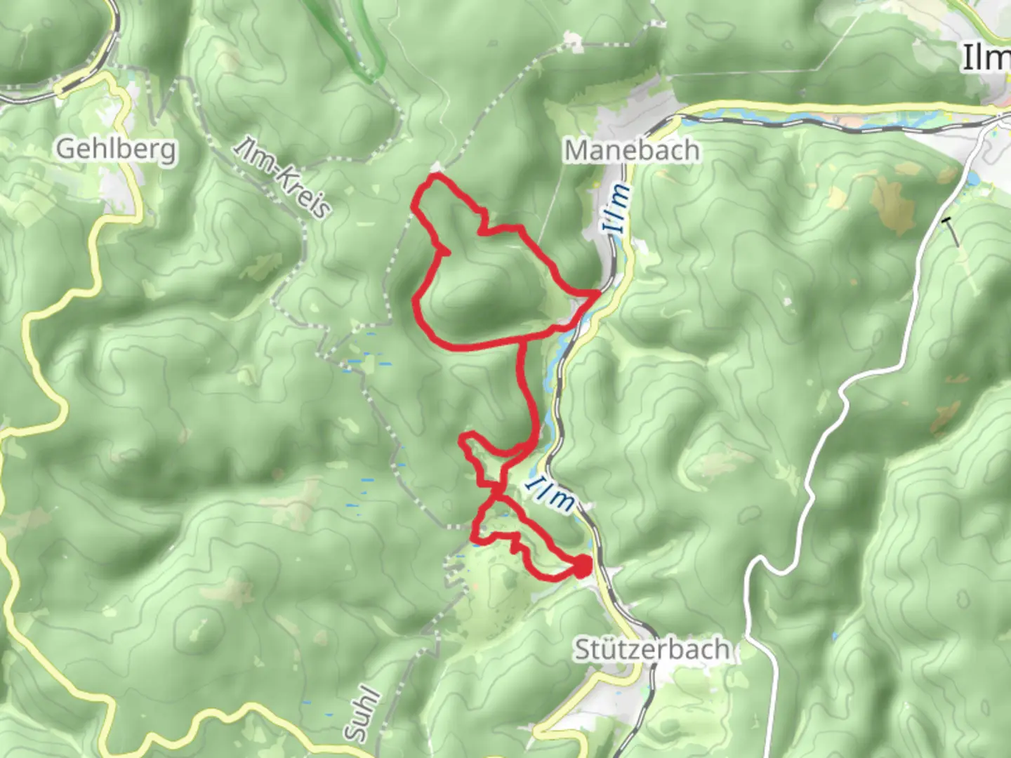 An image depicting the trail Oberer Berggrabenweg Loop and its surrounding area.